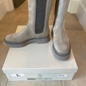 Brunello Cucinelli suede boots. New in the box size 38